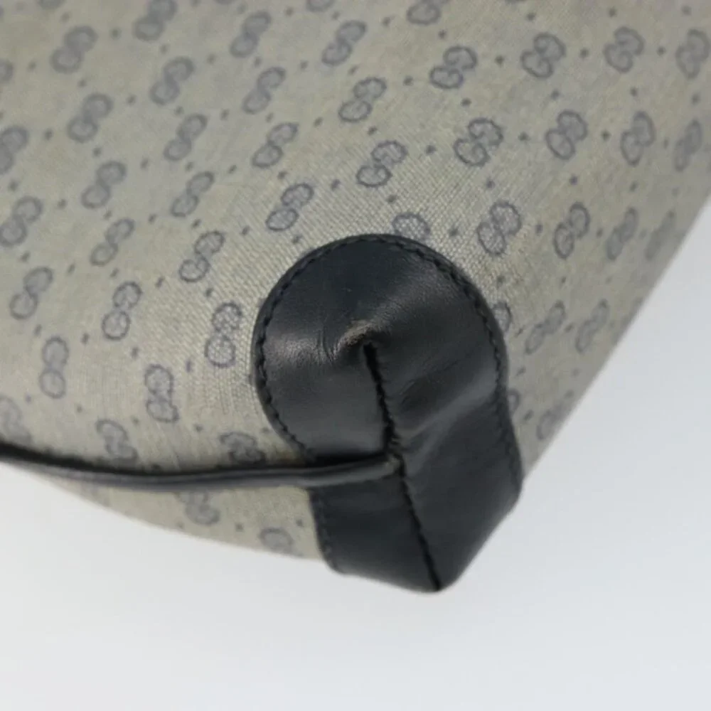 Authentic GUCCI Micro GG Canvas Bag PVC Leather Navy Gold 007 115 0093 - Picture 5 of 16